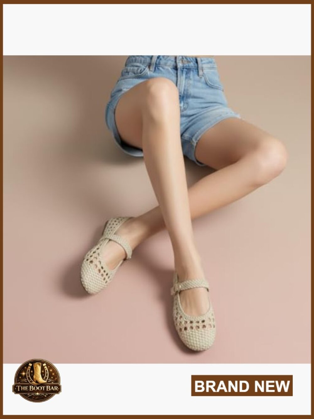 Woven Mary Jane Ballet Flats with Adjustable Strap - Comfortable Cushion - Picture 2 of 7